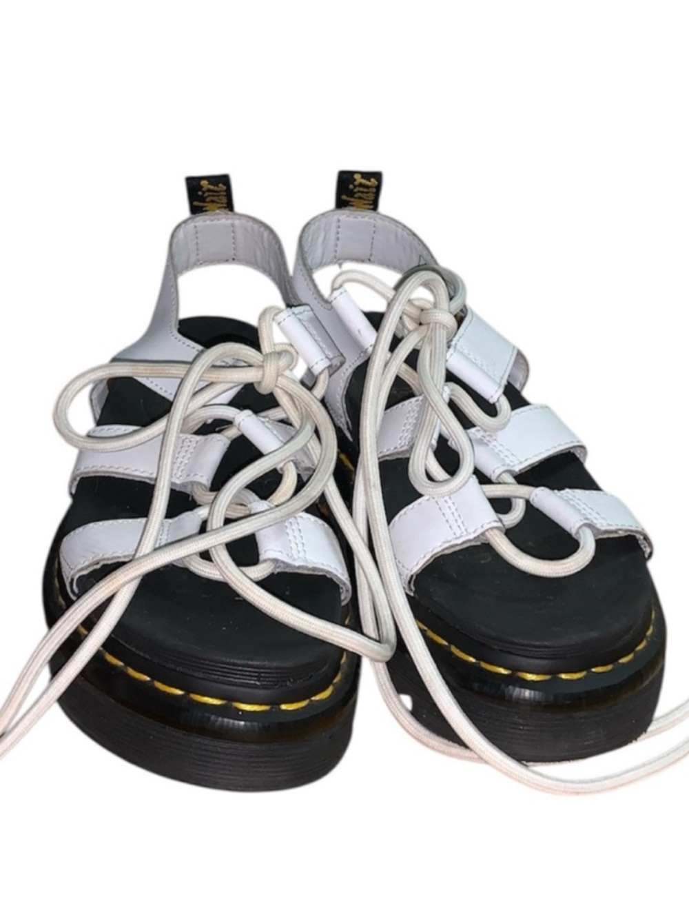 Doc Martens Nartilla Black and White Gladiator Sandals